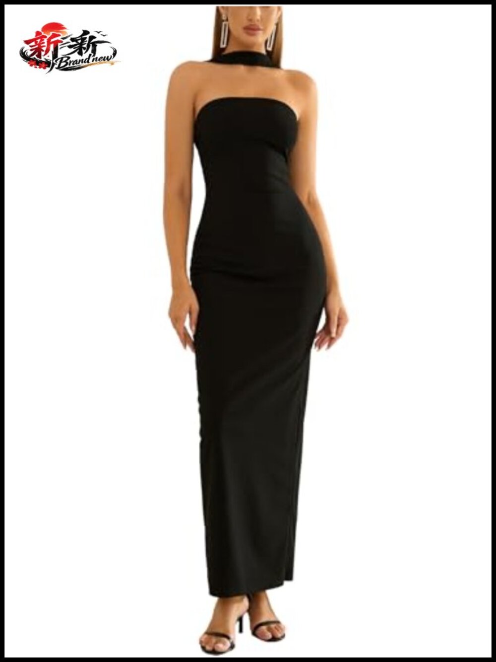 Women's Formal Bodycon Maxi Dress Halter Backless Sleeveless Stretchy